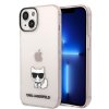 iPhone 14 Case Printed Choupette Transparent Pink