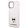 iPhone 14 Case Printed Choupette Transparent Pink