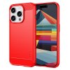 iPhone 15 Pro Max Case Brushed Carbon fiber texture Red