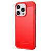 iPhone 15 Pro Max Case Brushed Carbon fiber texture Red