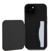 iPhone 15 Case Saffiano Card Slots & Stand Black