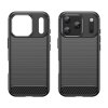 iPhone 17 Pro Case Brushed Carbon fiber texture Black