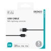 Cable USB-A Cable with Lightning Connector 2m Black