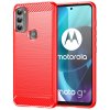 Motorola moto g71 5G Case Brushed Carbon fiber texture Red