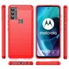 Motorola moto g71 5G Case Brushed Carbon fiber texture Red