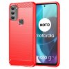 Motorola moto g71 5G Case Brushed Carbon fiber texture Red