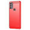 Motorola moto g71 5G Case Brushed Carbon fiber texture Red
