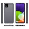 Samsung Galaxy A03 Case Brushed Carbon fiber texture Grey