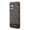 Samsung Galaxy S24 Plus Case Bottom Stripe Metal Logo Brown