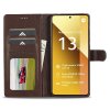 Xiaomi Redmi Note 13 5G Cover with Card Slot Stand Function Brown