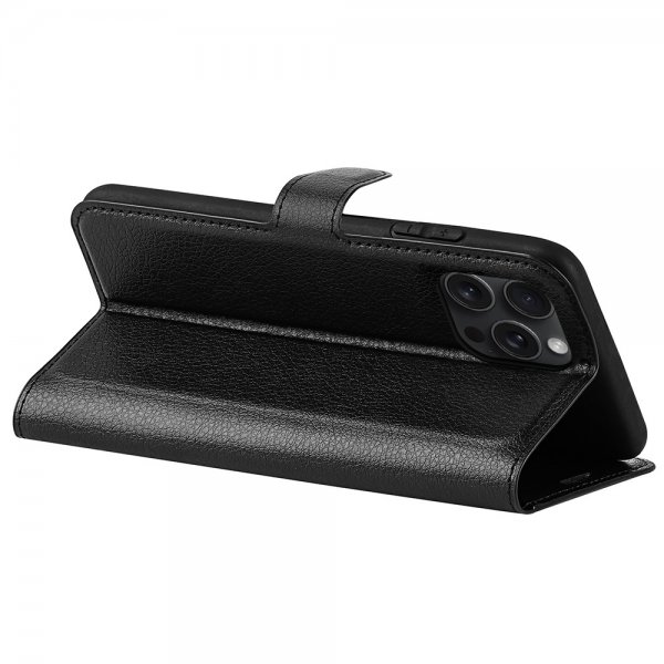 iPhone 16 Pro Max Cover Litchi Black