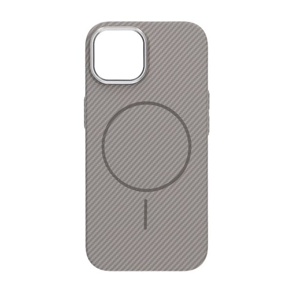 iPhone 15 Case Carbon Fiber Pattern MagSafe Grey