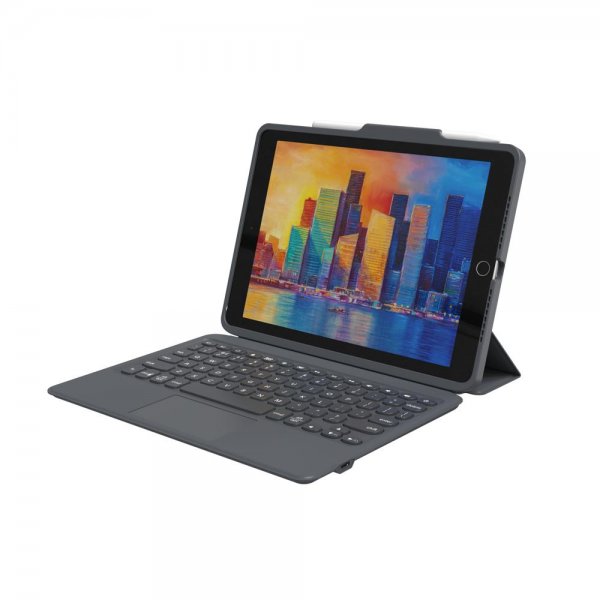 iPad 10.2 Cover with keyboard Pro Keys with Trackpad Nordic Black Gray