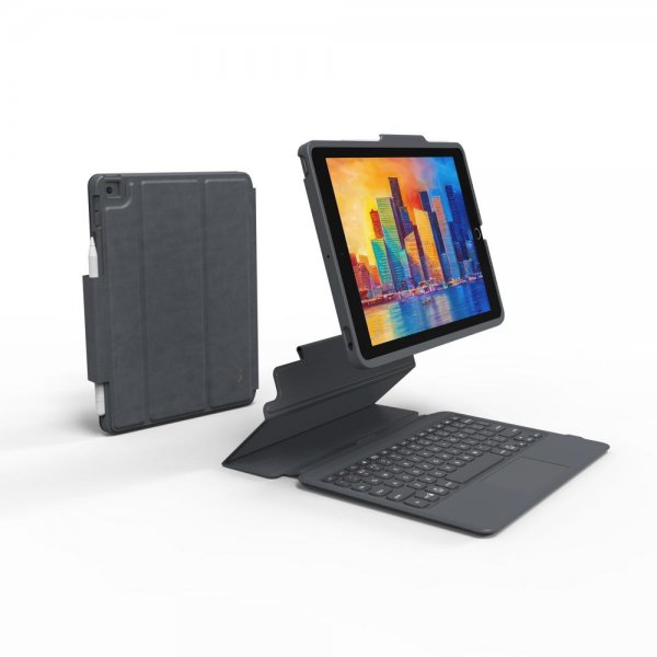 iPad 10.2 Cover with keyboard Pro Keys with Trackpad Nordic Black Gray