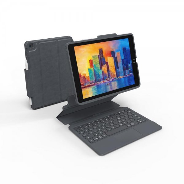 iPad 10.2 Cover with keyboard Pro Keys with Trackpad Nordic Black Gray