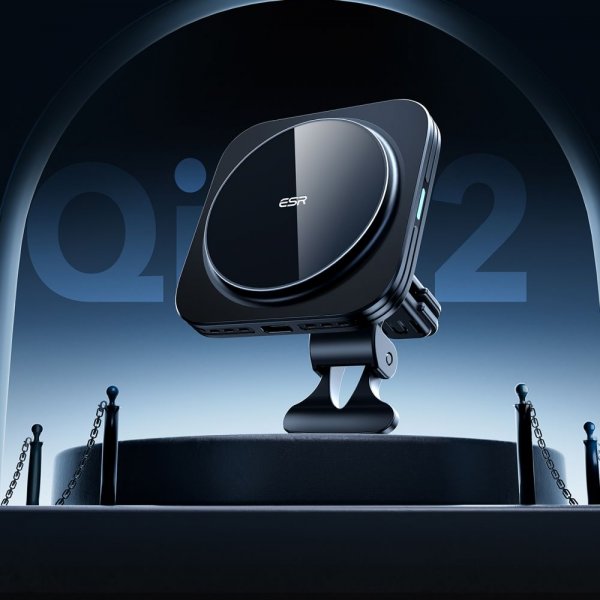 Car holder Qi2 Wireless Car Charger CryoBoost HaloLock Black