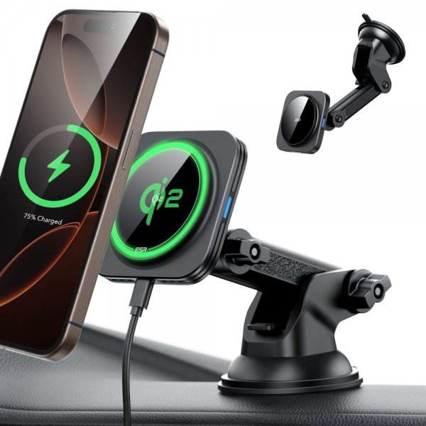 Car holder Qi2 Dashboard Wireless Car Charger HaloLock Black