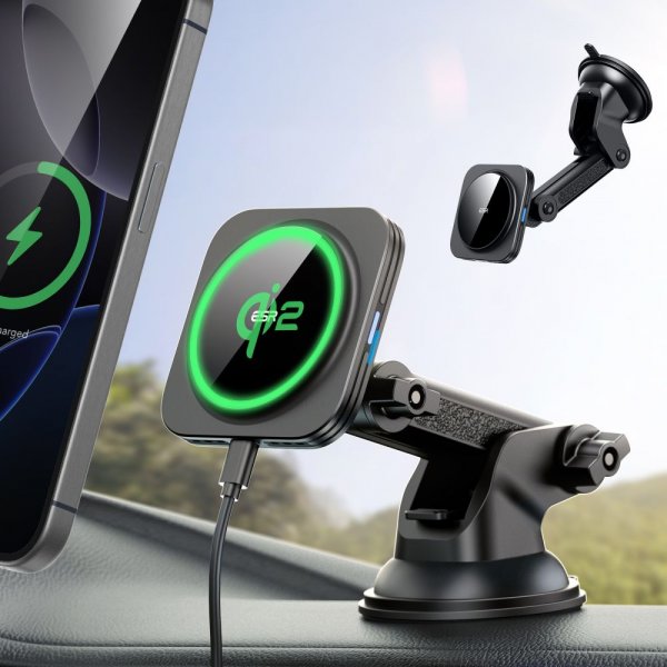 Car holder Qi2 Dashboard Wireless Car Charger HaloLock Black