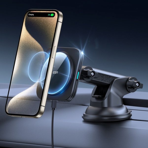 Car holder Qi2 Dashboard Wireless Car Charger HaloLock Black