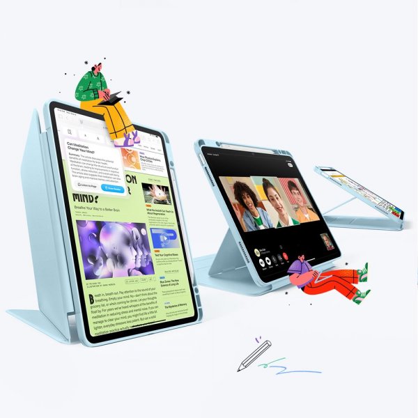 iPad Air 13 (M2/M3) Cover Flip Hybrid Blue