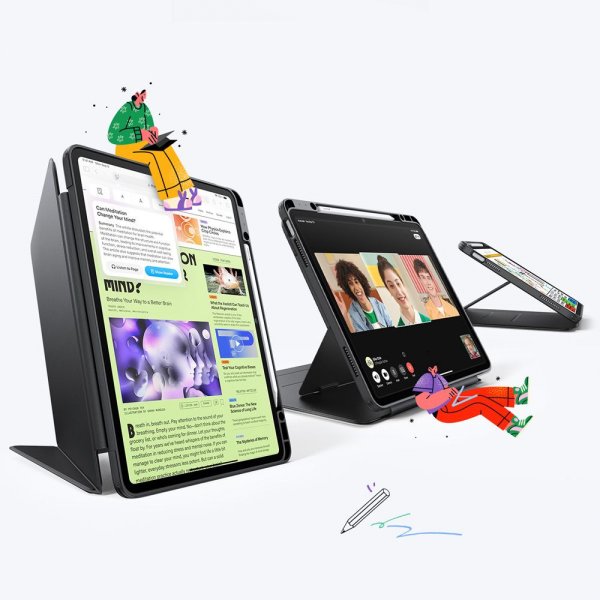 iPad Air 13 (M2/M3) Cover Flip Hybrid Black