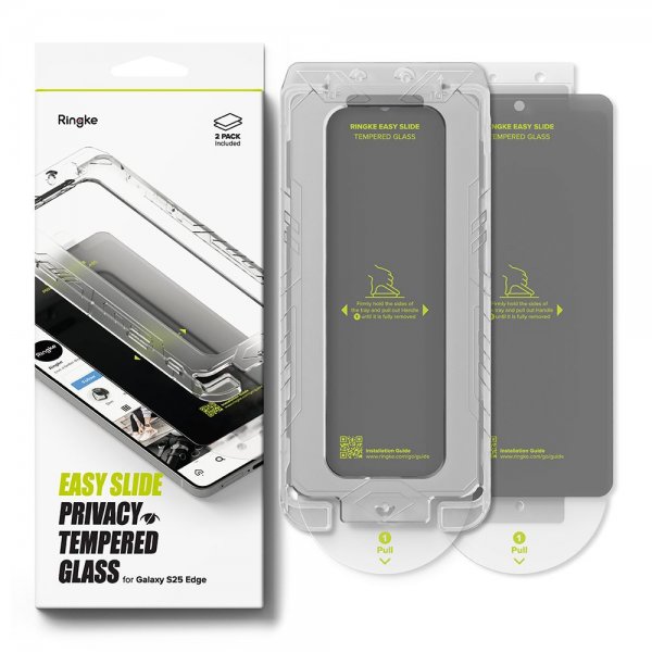 Samsung Galaxy S25 Edge Screen Protector Easy Slide Privacy 2-pack