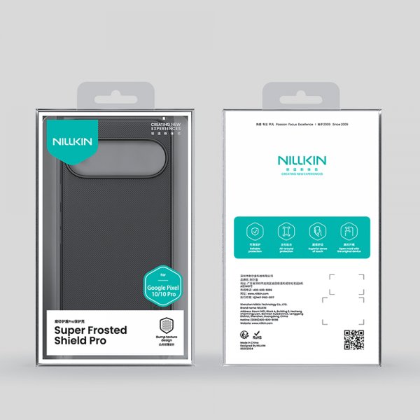 Google Pixel 10/Pixel 10 Pro Case Super Frosted Shield Pro Black