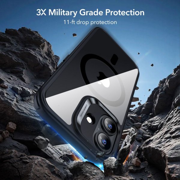 iPhone 17 Case and Screen Protector Classic Hybrid MagSafe Set Black Transparent