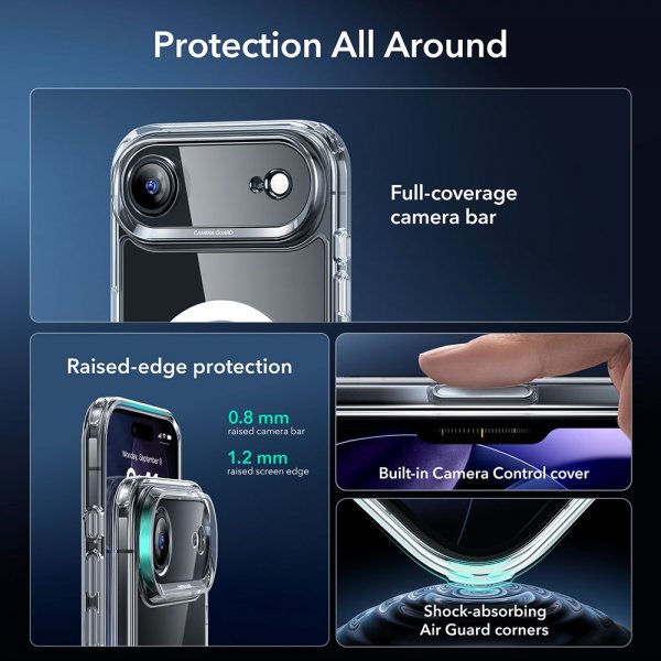iPhone Air Case and Screen Protector Classic Hybrid MagSafe Set Transparent
