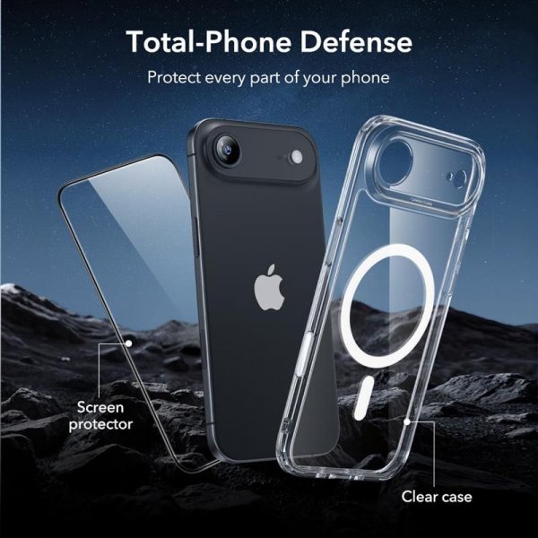 iPhone Air Case and Screen Protector Classic Hybrid MagSafe Set Transparent