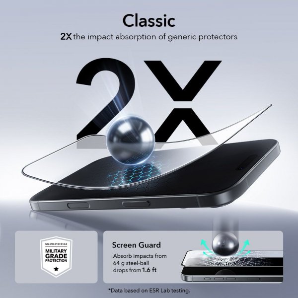 iPhone 16 Pro/iPhone 17 Screen Protector UltraFit 2-pack