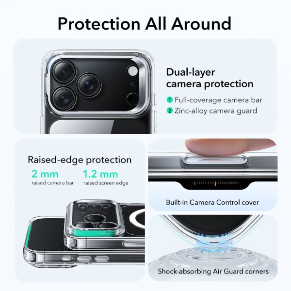 iPhone 17 Pro Max Case Classic Hybrid Kickstand MagSafe Transparent