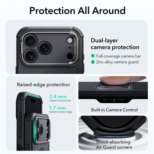 iPhone 17 Pro Case Cyber ​​Tough Kickstand MagSafe Black
