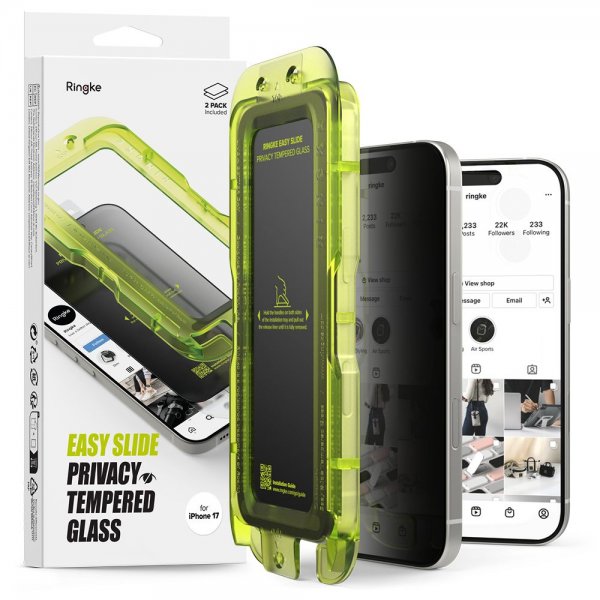 iPhone 17 Screen Protector Easy Slide Privacy 2-pack