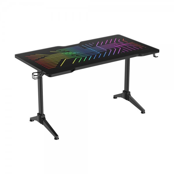 DT420 RGB Gaming Desk Tempered Glass Cable Management