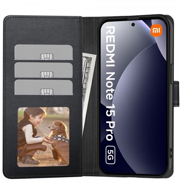 Xiaomi Redmi Note 15 Pro 5G Cover Wallet Black