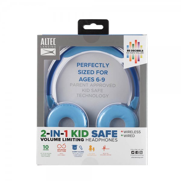 Headphones for Kids Wireless 2in1 On-Ear Blue