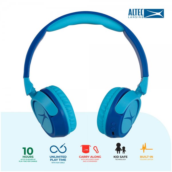 Headphones for Kids Wireless 2in1 On-Ear Blue