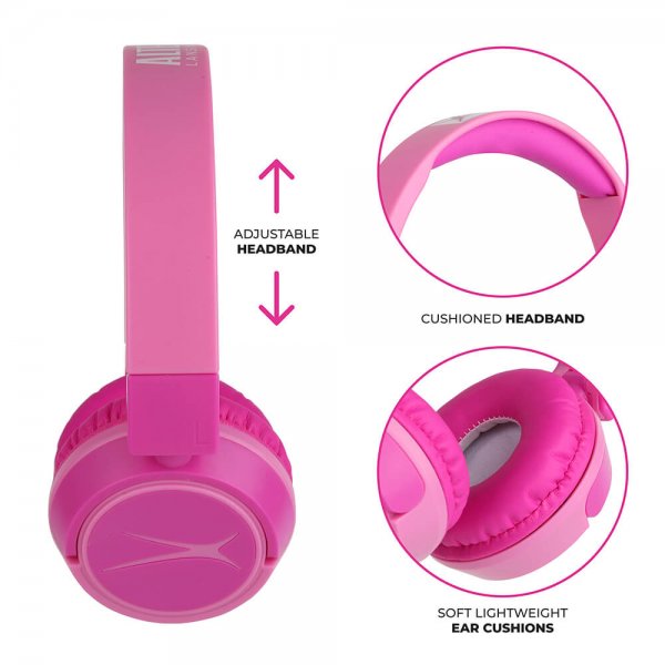 Headphones for Kids Wireless 2in1 On-Ear Pink