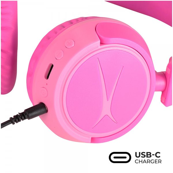 Headphones for Kids Wireless 2in1 On-Ear Pink