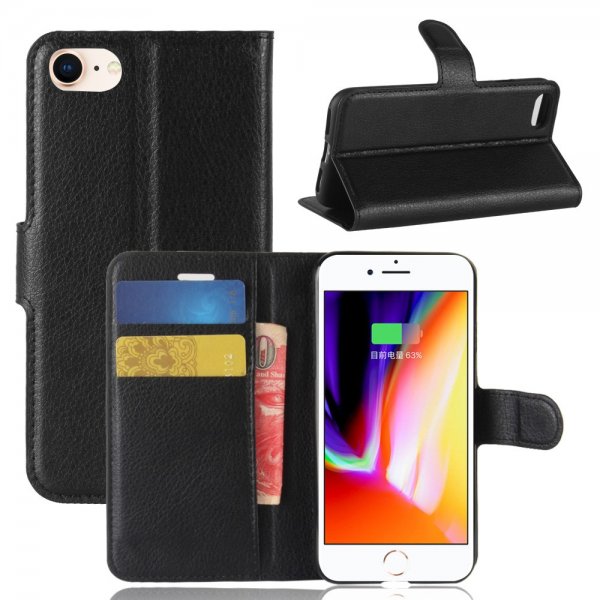 iPhone 7/8/SE Cover Litchi Black