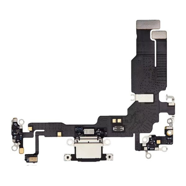 Charging connector with flex cable for iPhone 15 Plus - Black