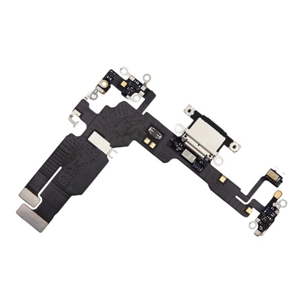 Charging connector with flex cable for iPhone 15 Plus - Black