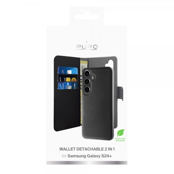 Samsung Galaxy S24 Plus Cover Wallet Detachable 2 in 1 Black