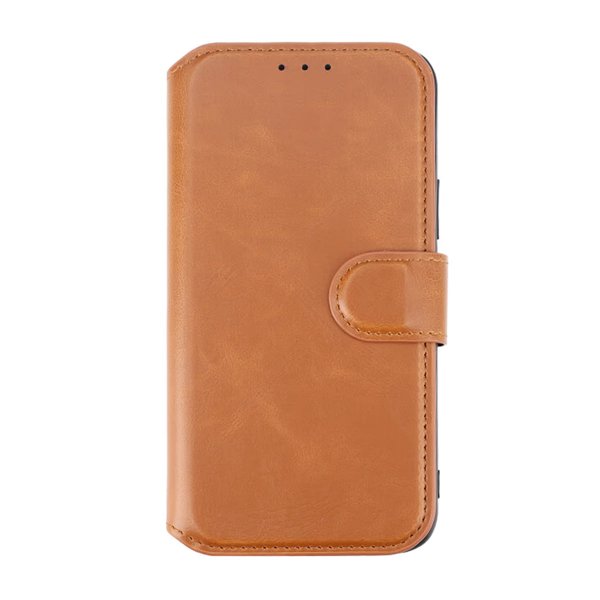 iPhone 12/iPhone 12 Pro Cover Foldable Card Slot Brown