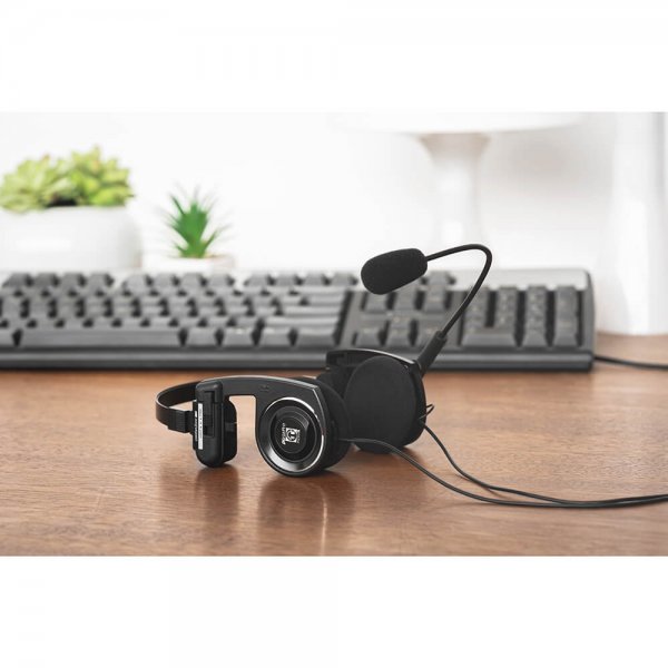 Headphones PortaPro Communication Headset On-Ear Mic Black