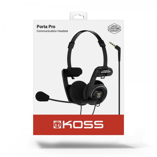 Headphones PortaPro Communication Headset On-Ear Mic Black
