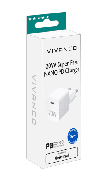 Charger 20W Super Fast NANO PD Charger White