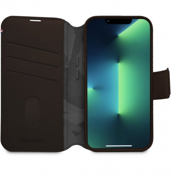 iPhone 14 Plus Cover Leather Detachable Wallet Brown