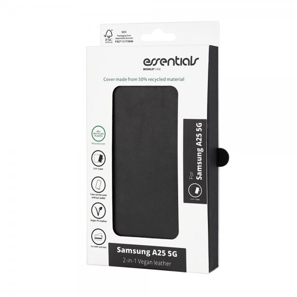 Samsung Galaxy A25 Cover 2-in-1 Vegan Leather Black
